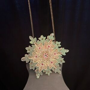 Betsey Johnson Glittery Green and Pink Clutch